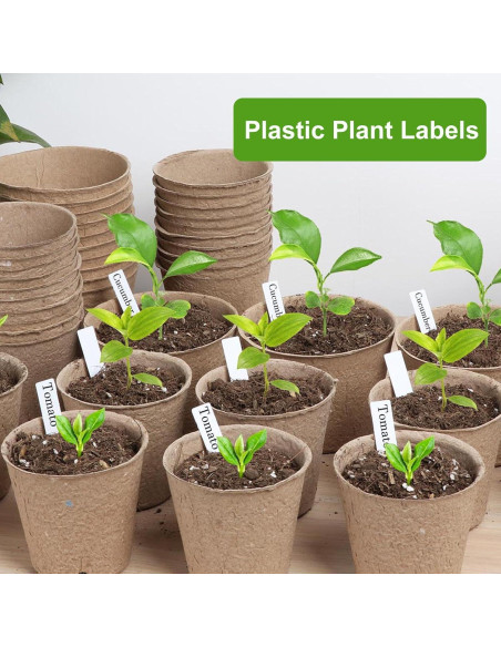 300 Etiquetas para Plantas ModaSin 10.16 cm Blancas Reutilizables