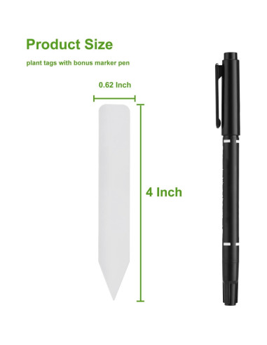 300 Etiquetas para Plantas ModaSin 10.16 cm Blancas Reutilizables