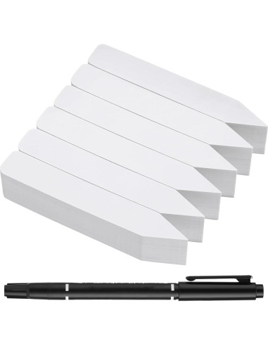 300 Etiquetas para Plantas ModaSin 10.16 cm Blancas Reutilizables