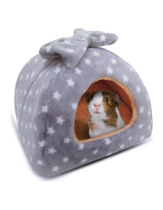 Cama para Mascotas HOMEYA XL Gris - Refugio Suave para Cobayas y Hámsters