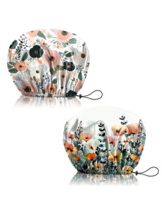 Gorro de Ducha Reutilizable Deokke Doble Capa Ajustable Floral