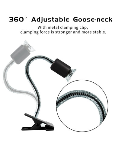 Lámpara de Calor UVA UVB para Reptiles WaazoRep con Temporizador