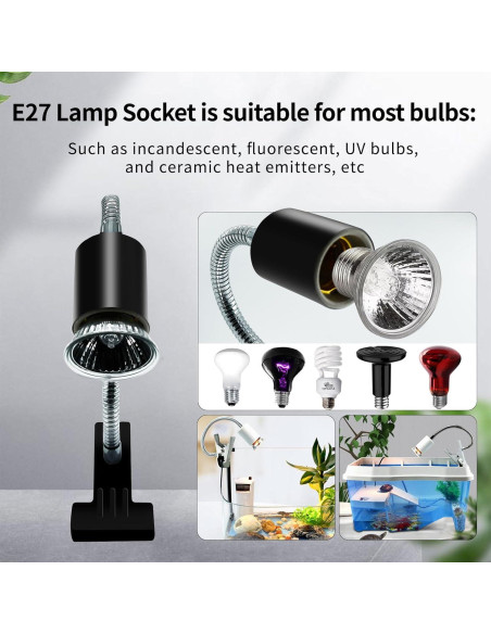 Lámpara de Calor UVA UVB para Reptiles WaazoRep con Temporizador