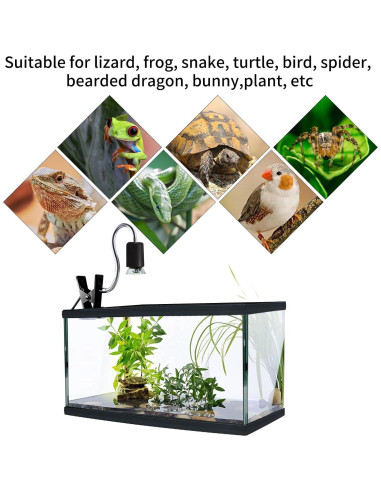 Lámpara de Calor UVA UVB para Reptiles WaazoRep con Temporizador