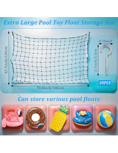 Red de Almacenamiento para Flotadores de Piscina Genérico 180x120 cm 2