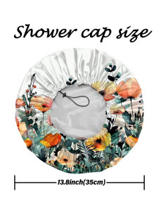 Gorro de Ducha Reutilizable Deokke Doble Capa Ajustable Floral 2