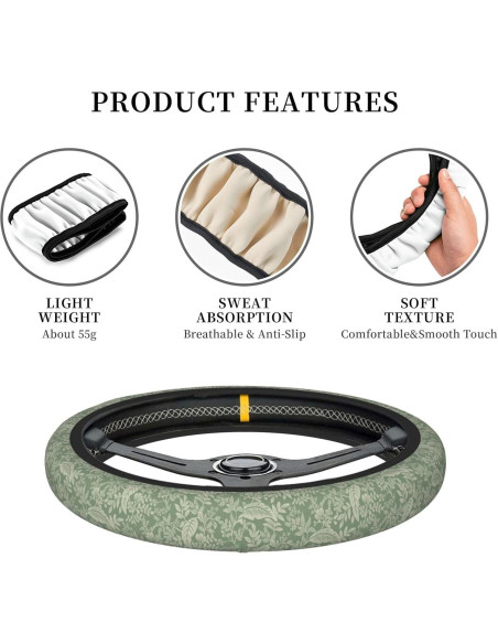 Cubierta de Volante Floral Verde Salvia PMS854AZ Universal 37-38 cm