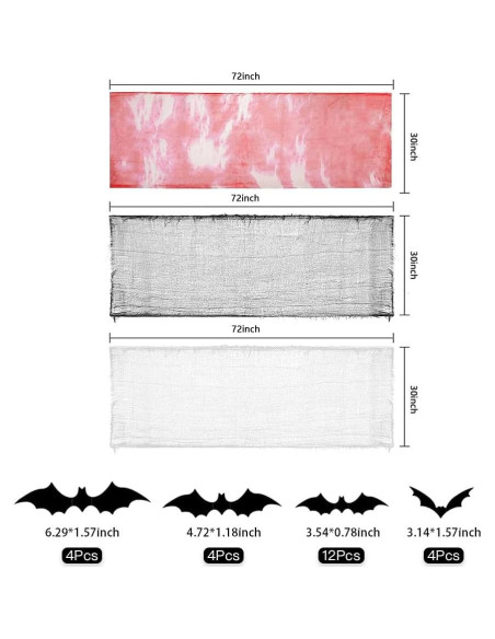 9 Paneles Tela Espeluznante Halloween QINYIER 182.88x76.2cm