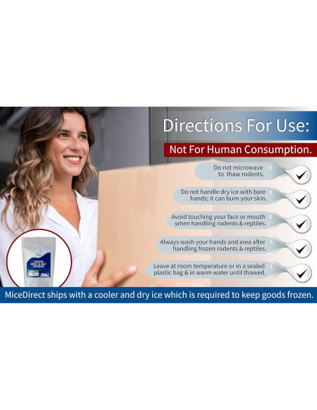 10 Ratas Destetadas Congeladas MiceDirect para Reptiles 8.9-11.4 cm