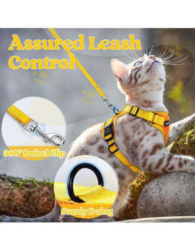 Arnés y Correa para Gatos Rabbitgoo XS Naranja y Amarillo