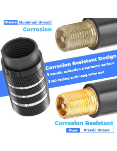 12 Tapones de Válvula de Neumático BFXM Universales Negros 2