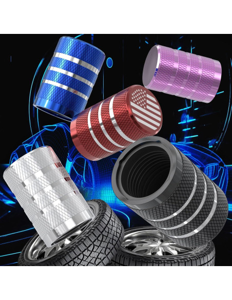 12 Tapones de Válvula de Neumático BFXM Universales Negros