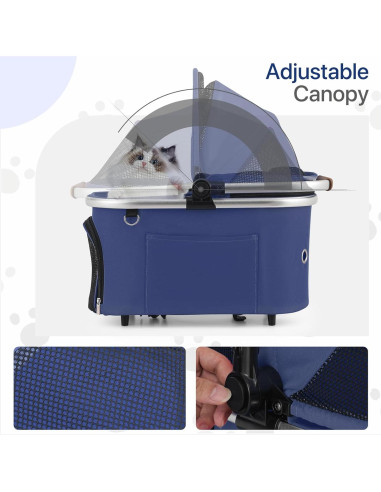 Carrito para Mascotas MIRAMINGLE 3-en-1 Plegable Rosa