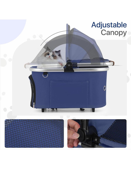 Carrito para Mascotas MIRAMINGLE 3-en-1 Plegable Rosa