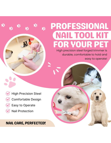 Kit de Aseo para Mascotas Toy Poodle Lady - 9 Piezas Rosa