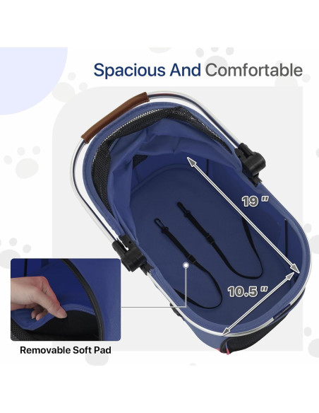 Carrito para Mascotas MIRAMINGLE 3-en-1 Plegable Rosa