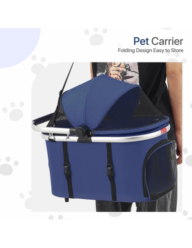 Carrito para Mascotas MIRAMINGLE 3-en-1 Plegable Rosa