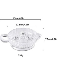 Exprimidor de Limón de Vidrio DCQRY 17x7 cm para Cítricos 2