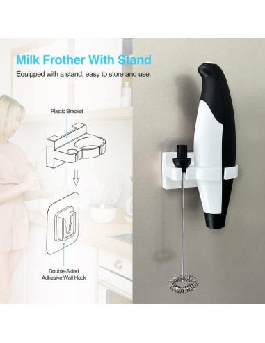 Batidor de Leche Eléctrico Mafiti 500ml Acero Inoxidable