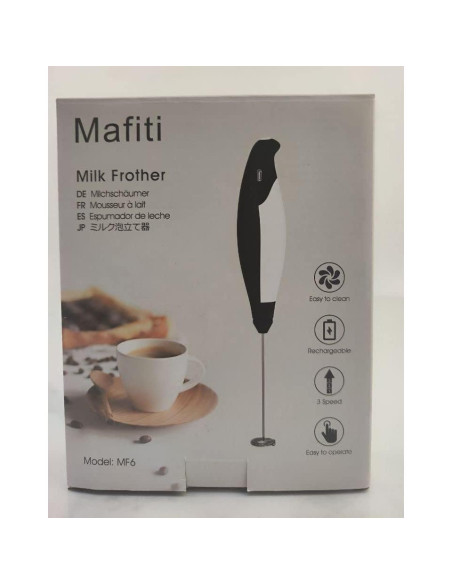 Batidor de Leche Eléctrico Mafiti 500ml Acero Inoxidable