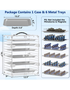 Caja de Almacenamiento Miniatura ITHWIU Acrílico 6 Bandejas 2