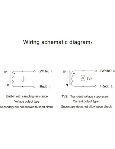 2 Pcs Sensor de Corriente SCT013 5A 1V No Invasivo 1m