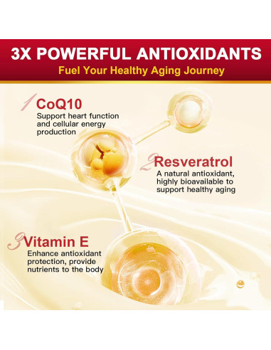 ZEBORA CoQ10 400mg con Resveratrol y Vitamina E - 120 Cápsulas