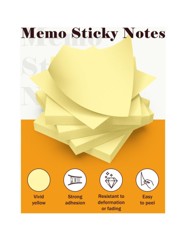 Notas Adhesivas WeLiu Amarillas 7.62x7.62 cm 3600 Hojas