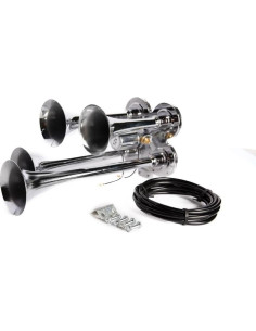 Cuerno de Aire Viking Horns V4008 4 Trompetas Cromo 149dB 2