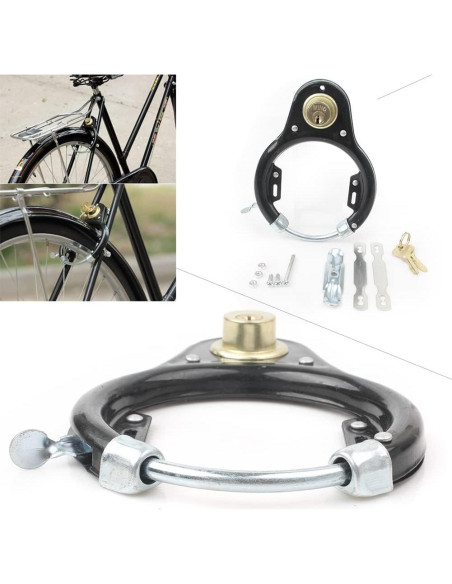 Candado U-lock Bacar para Bicicleta con 2 Llaves - Hierro Antirrobo