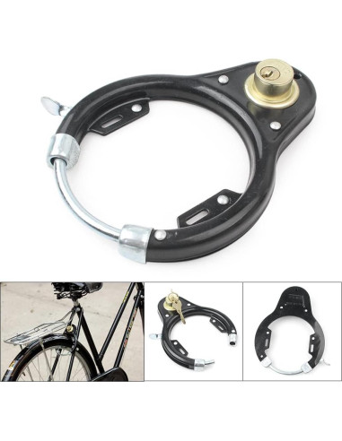 Candado U-lock Bacar para Bicicleta con 2 Llaves - Hierro Antirrobo