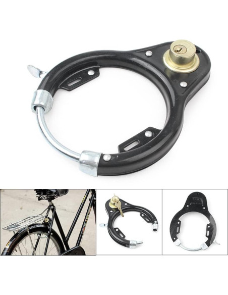 Candado U-lock Bacar para Bicicleta con 2 Llaves - Hierro Antirrobo