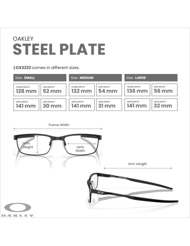Gafas de Lectura Rectangulares Oakley OX3222 para Hombres - Carbón en Polvo