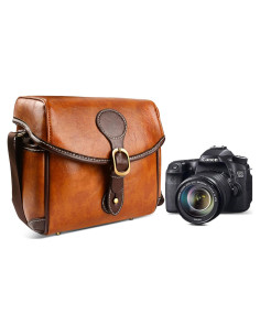 Bolsa de Cámara DSLR Topixdeals Vintage Impermeable Marrón