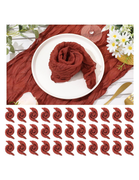 50 Servilletas de Gasa Algodón Mixweer 50x50 cm Terracota