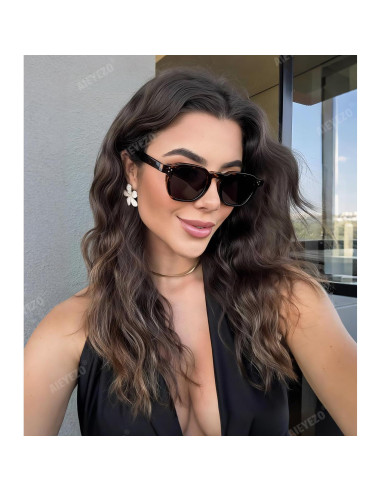 Gafas de Sol Retro AIEYEZO Unisex Cuadradas UV400 Carey/Grey