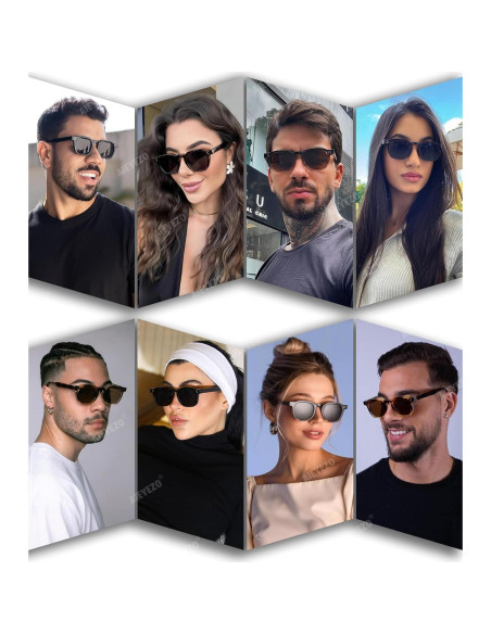 Gafas de Sol Retro AIEYEZO Unisex Cuadradas UV400 Carey/Grey