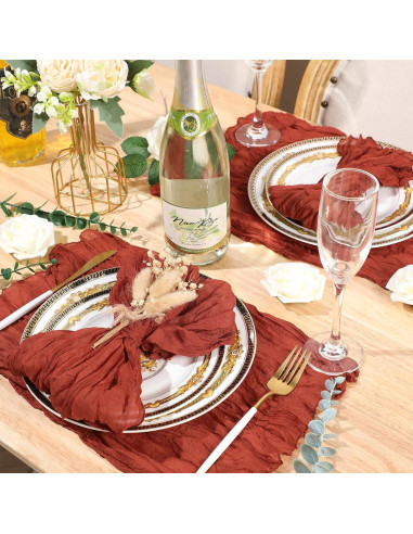 50 Servilletas de Gasa Algodón Mixweer 50x50 cm Terracota