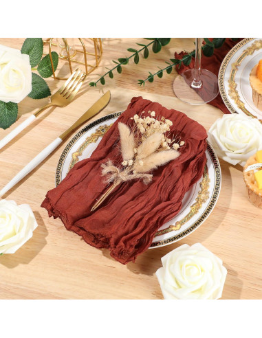 50 Servilletas de Gasa Algodón Mixweer 50x50 cm Terracota