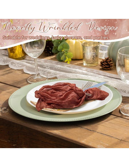 50 Servilletas de Gasa Algodón Mixweer 50x50 cm Terracota