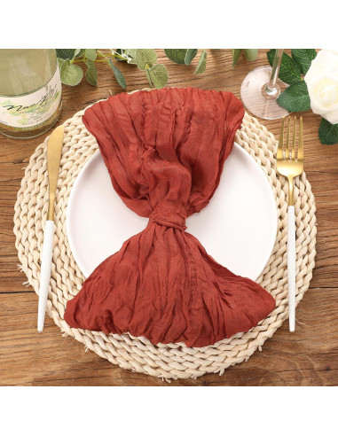 50 Servilletas de Gasa Algodón Mixweer 50x50 cm Terracota