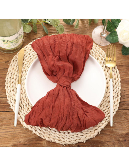 50 Servilletas de Gasa Algodón Mixweer 50x50 cm Terracota