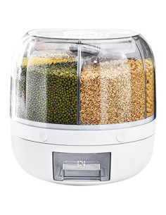Dispensador de Granos Rotativo NEWCES 10kg Blanco