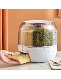 Dispensador de Granos Rotativo NEWCES 10kg Blanco 2