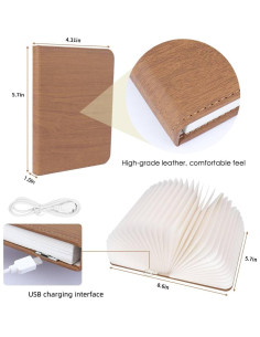 Lámpara de Libro Plegable XIUDI LED Recargable USB 8 Colores 2