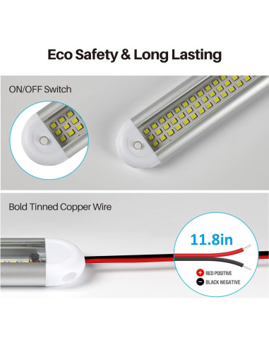 Barra de Luz LED Interior 12V CT CAPETRONIX 1500LM 2Pcs