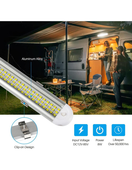 Barra de Luz LED Interior 12V CT CAPETRONIX 1500LM 2Pcs