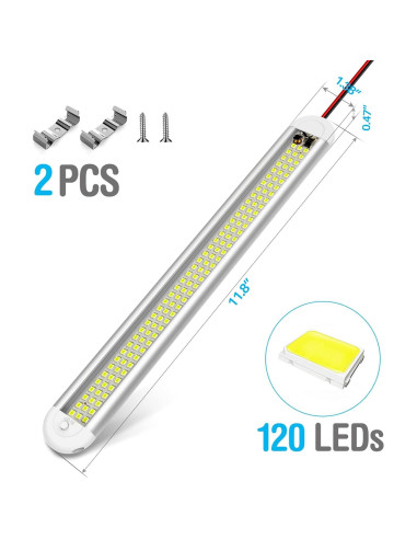 Barra de Luz LED Interior 12V CT CAPETRONIX 1500LM 2Pcs