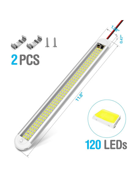 Barra de Luz LED Interior 12V CT CAPETRONIX 1500LM 2Pcs