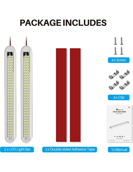 Barra de Luz LED Interior 12V CT CAPETRONIX 1500LM 2Pcs